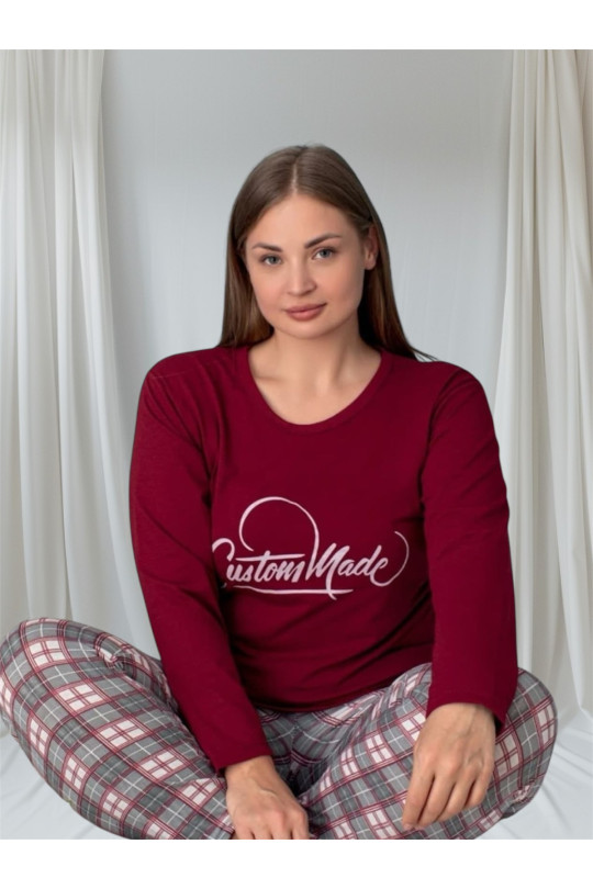 Женская пижама, домашний костюм брюки и кофта длинный рукав норма Custom Made 