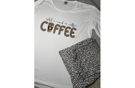 Женская пижама, домашний костюм брюки и кофта длинный рукав норма Coffee