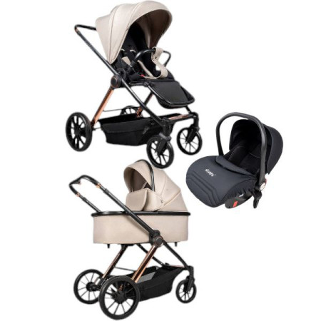 Дитяча коляска 3в1 Ninos Estrella Beige Gold