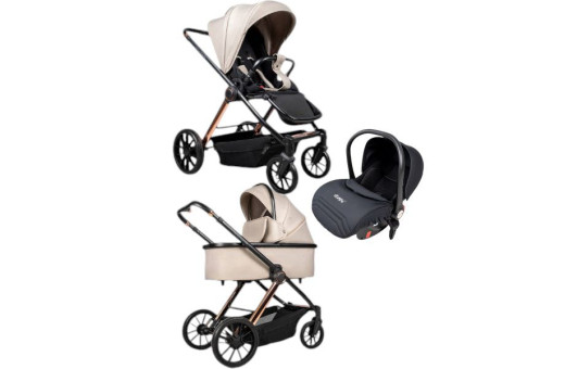 Дитяча коляска 3в1 Ninos Estrella Beige Gold