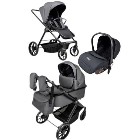 Дитяча коляска 3в1 Ninos Estrella Grey Black