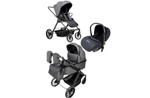 Дитяча коляска 3в1 Ninos Estrella Grey Black
