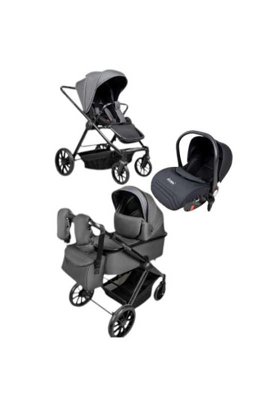  Дитяча коляска 3в1 Ninos Estrella Grey Black