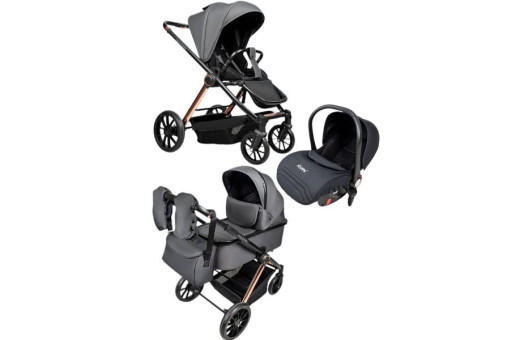 Дитяча коляска 3в1 Ninos Estrella Grey Gold