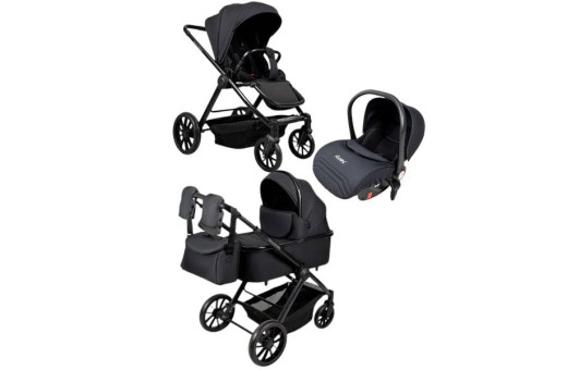 Дитяча коляска 3в1 Ninos Estrella Black Black Дитяча коляска 3в1 Ninos Estrella Black Black