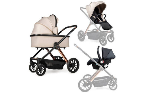 Дитяча коляска 3в1 Ninos Estrella Beige Gold
