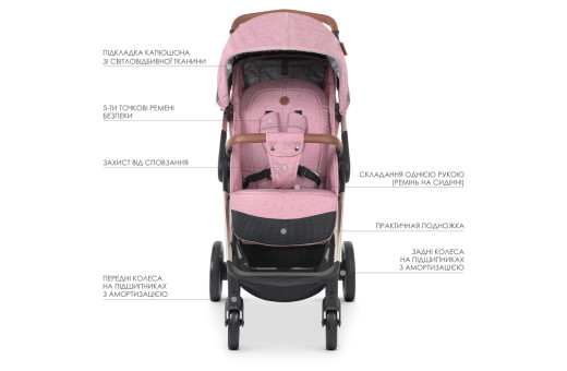 Коляска дитяча ME 1071-1 GALLANT v.2 Mauve Rose