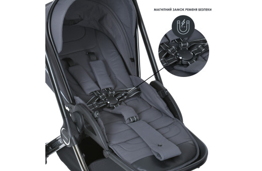 Коляска детская 2в1 ME 1124 PRESTIGE Asphalt Gray