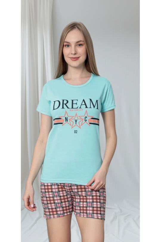 Піжама жіноча, комплект шорти та футболка Dream норма 