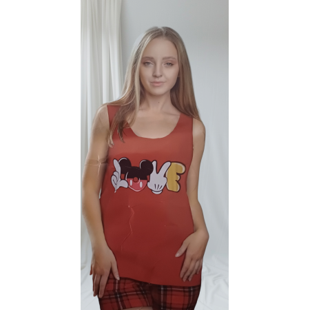 Піжама жіноча, комплект шорти та майка Love норма Піжама жіноча, комплект шорти та майка Love норма