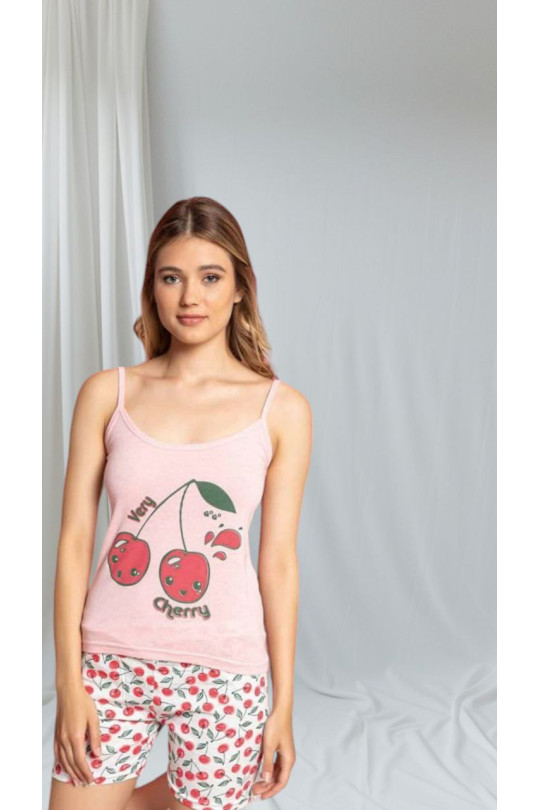 Піжама жіноча, комплект майка та шорти Cherry норма 